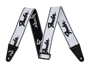 Fender WeighLess Running Logo Strap White/Black