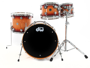 Dw (drum Workshop) Collector's Exotic - Natural To Deep Rich Red Burst Over Super Curly