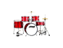 Planet Junior - 5 Pcs Drumset in Metallic Red
