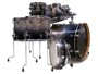 Pdp Pacific X7 - 7 Pcs Drumset in Silver to Black Sparkle Fade